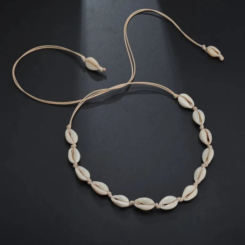 Collier avec Pendentif Coquillage Cauri blanc