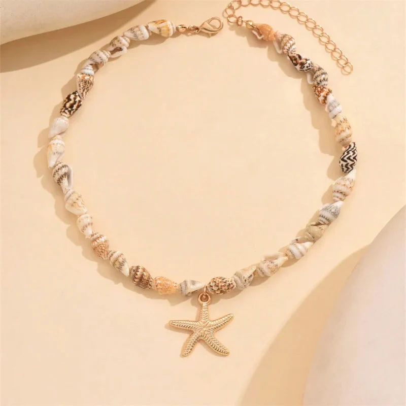 Collier avec Pendentif Coquillage Etoile de Mer