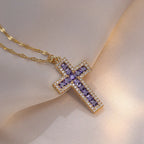 Ожерелье с подвеской в виде христианского креста с цирконом C