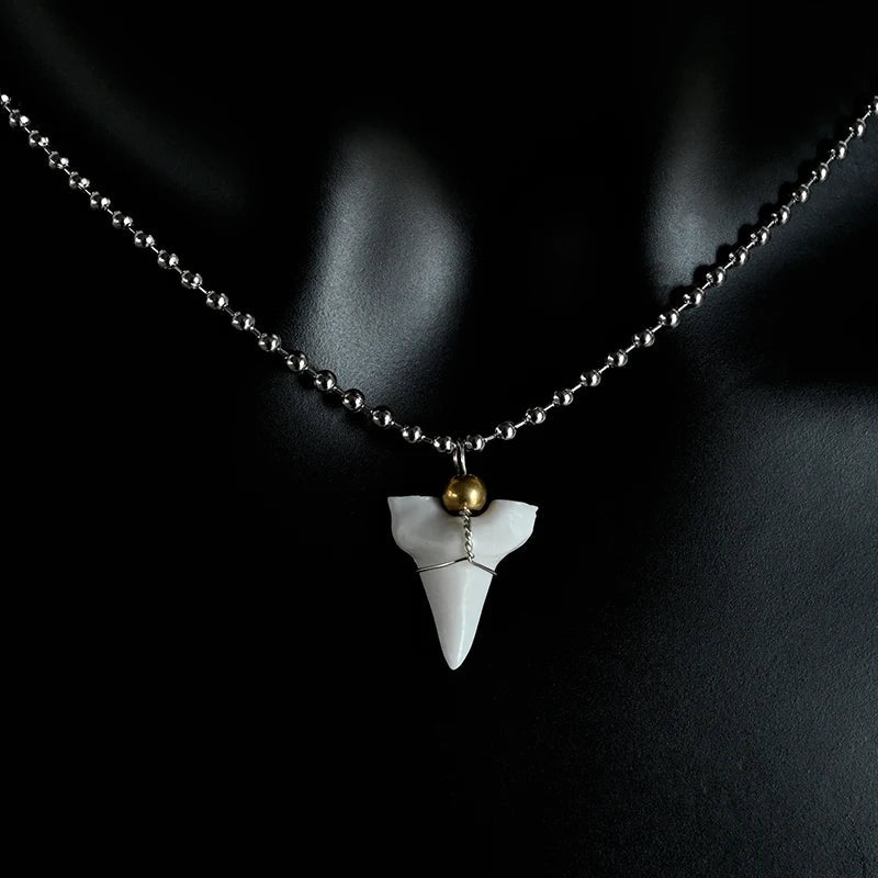 Necklace with White Shark Tooth Pendant