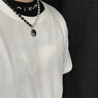 Yin Yang Black and White Beaded Pendant Necklace