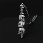 Collier avec Pendentif Epée et Têtes de Morts
