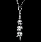 Collier avec Pendentif Epée et Têtes de Morts