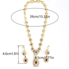 Традиционное арабское свадебное ожерелье с подвеской и длинными серьгами