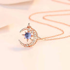 Collier avec Pendentif Etoile en Pierre de Lune et Zircon pour Femme or