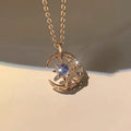 Collier avec Pendentif Etoile en Pierre de Lune et Zircon pour Femme or