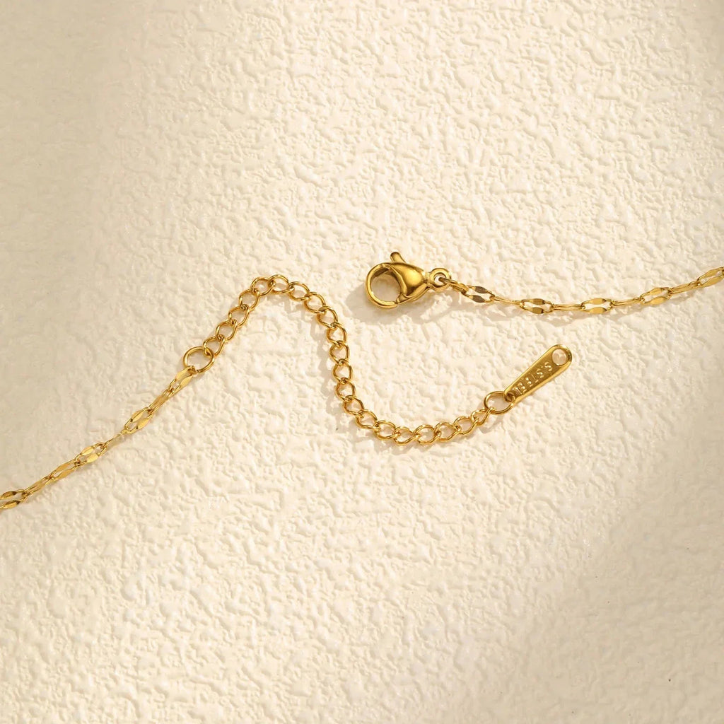 Collier avec Pendentif Fleur en Zircon Rotative Anti-Stress