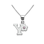 Necklace with initial and flower pendant y