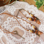 Collier avec Pendentif Gland en Bois Automnale