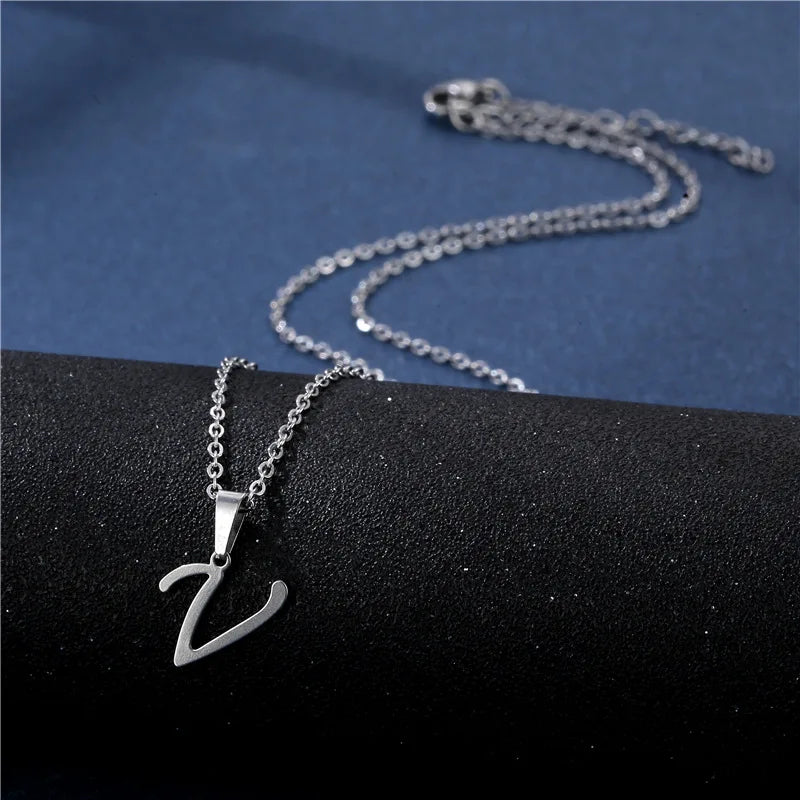 Custom necklace with initial pendant v