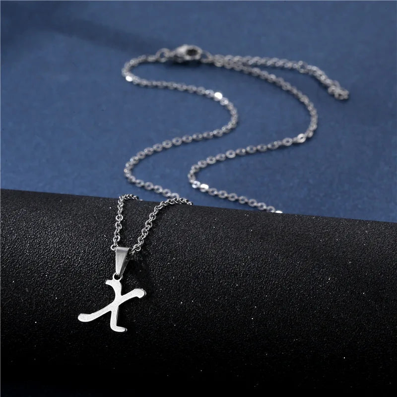 Custom necklace with initial pendant x