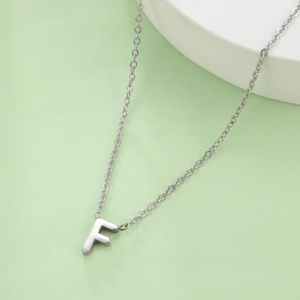 Necklace with initial pendant - letter