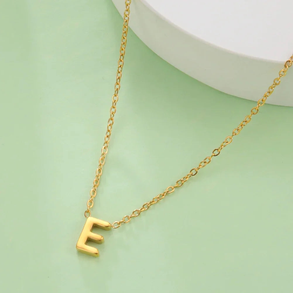 Necklace with initial pendant - letter