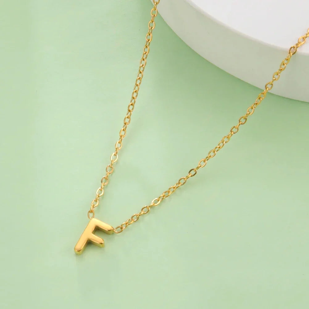 Necklace with initial pendant - letter