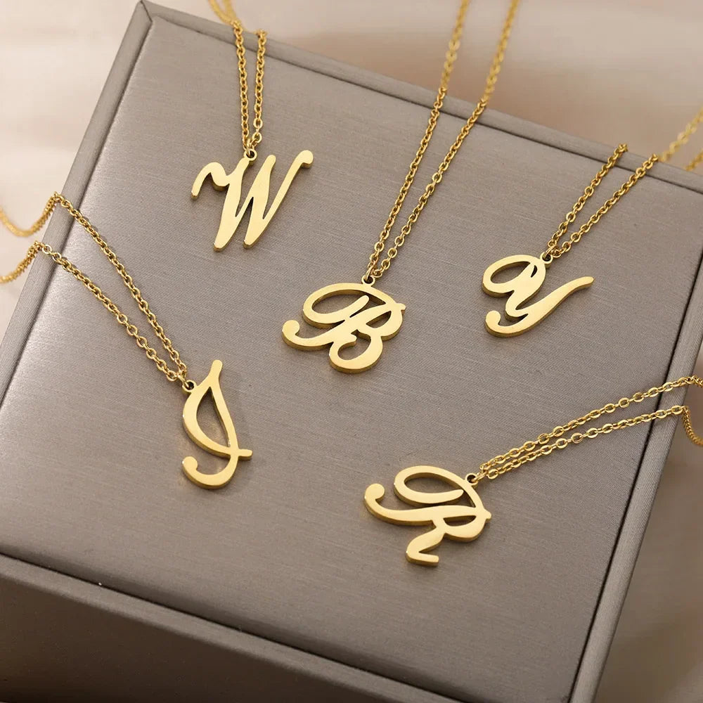 Women's initial pendant necklace