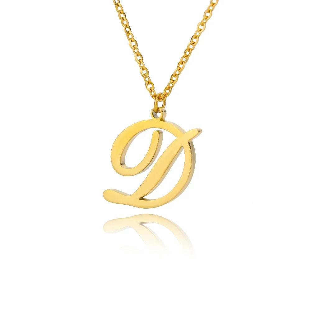 Women's initial pendant necklace d