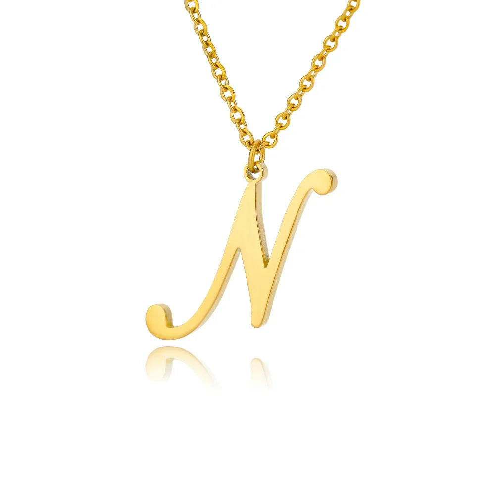 Women's initial pendant necklace n