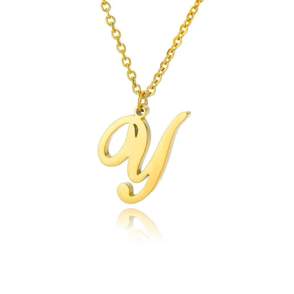 Women's initial pendant necklace y