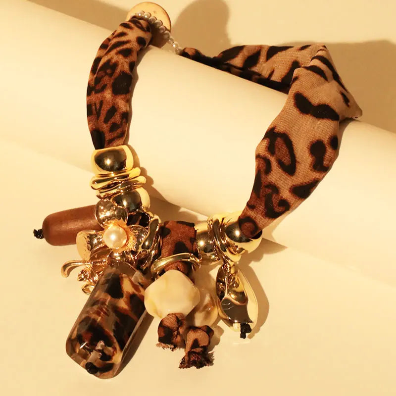 Leopard Pendant Choker Necklace