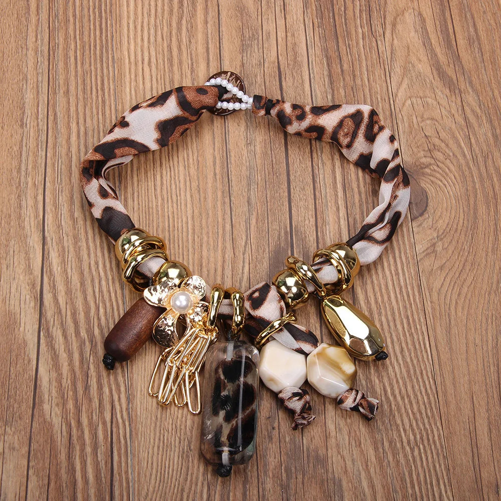 Leopard Pendant Choker Necklace