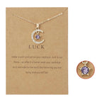 Collier avec Pendentif Lune en Strass Pierre de Naissance