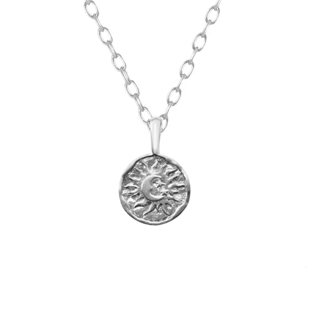 Moon Pendant Necklace for Women silver