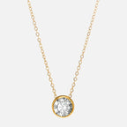Necklace with round birthstone pendant for women