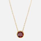 Necklace with round birthstone pendant for women
