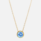 Necklace with round birthstone pendant for women
