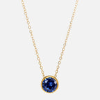 Necklace with round birthstone pendant for women