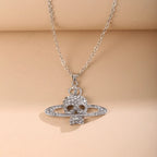 Collier avec Pendentif Tête de Mort en Strass