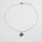 Collier avec Pendentif Trèfle à 4 Feuilles Coloré
