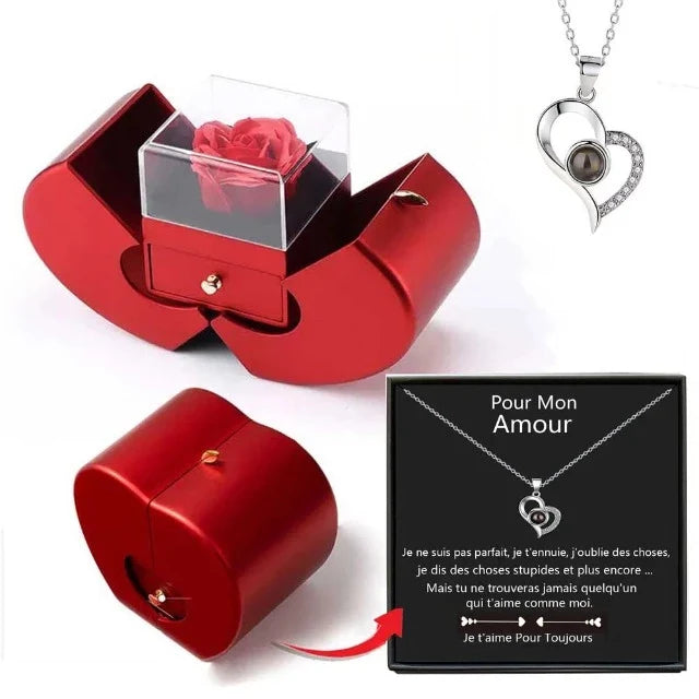 Love Heart Necklace with Surprise Box and Sweet Little Note