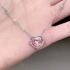 Collier Cœur Brillant pour Femme en Argent Véritable