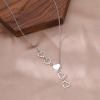 Long Silver Heart Necklace