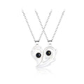 Separable Heart Necklace for Couples silver