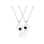Separable Heart Necklace for Couples silver