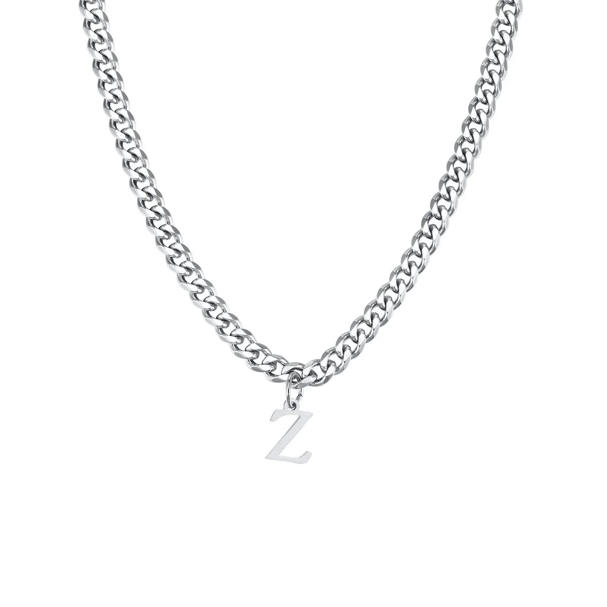 Men's necklace with personalized initial pendant z