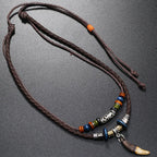 Collier Double avec Pendentif Dent de Requin