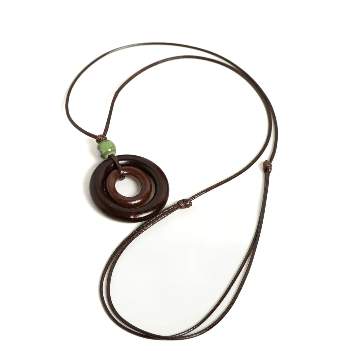 Cord Necklace with Round Pendant for Women
