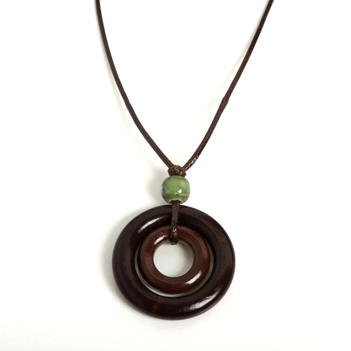 Cord Necklace with Round Pendant for Women