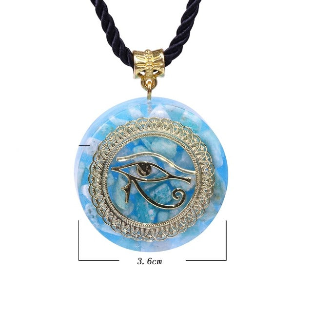 Collier en Orgonite Oeil Oudjat Egypte