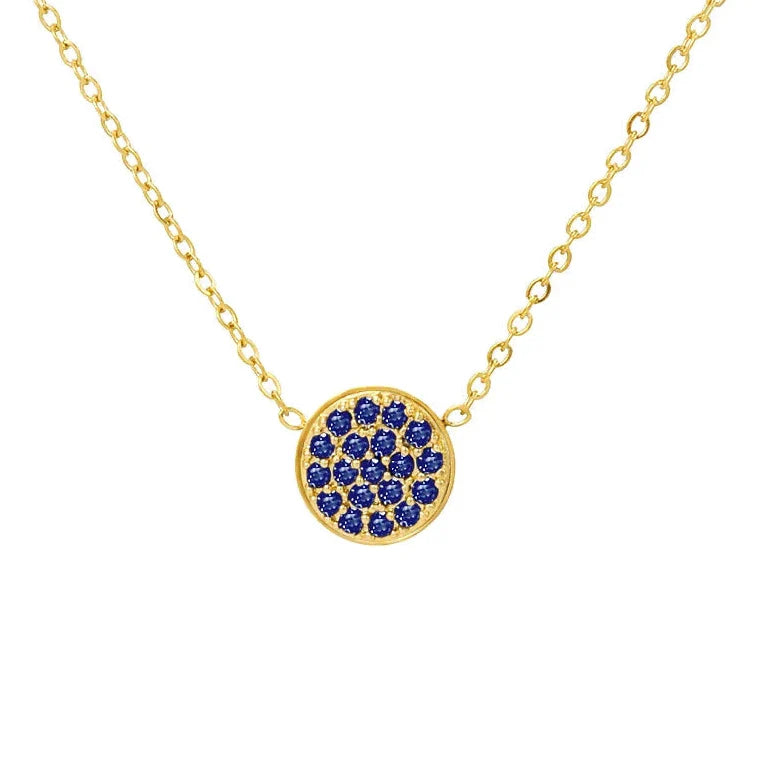 Necklace and pendant with small round September birthstone