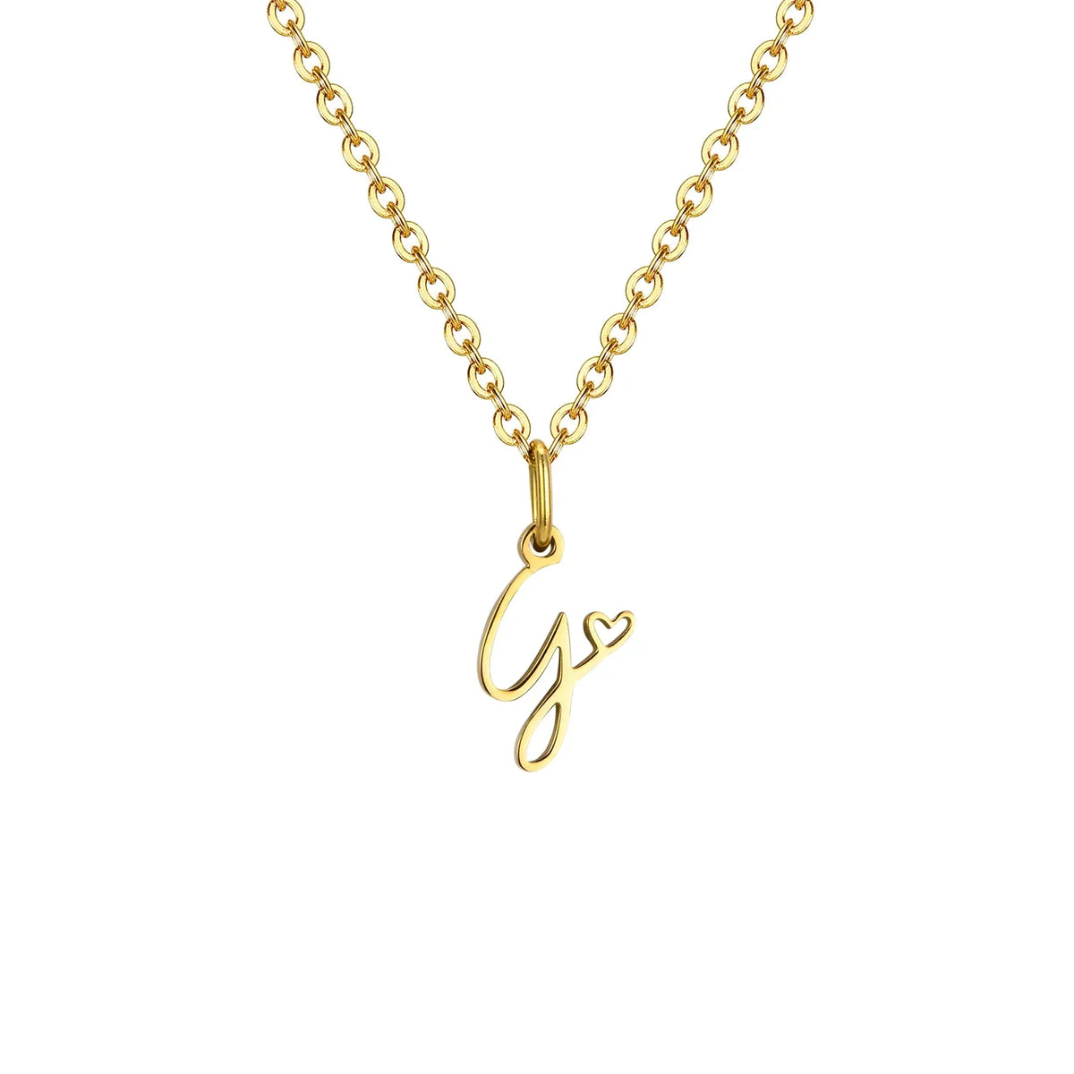 Women’s necklace with initial letter and heart pendant g