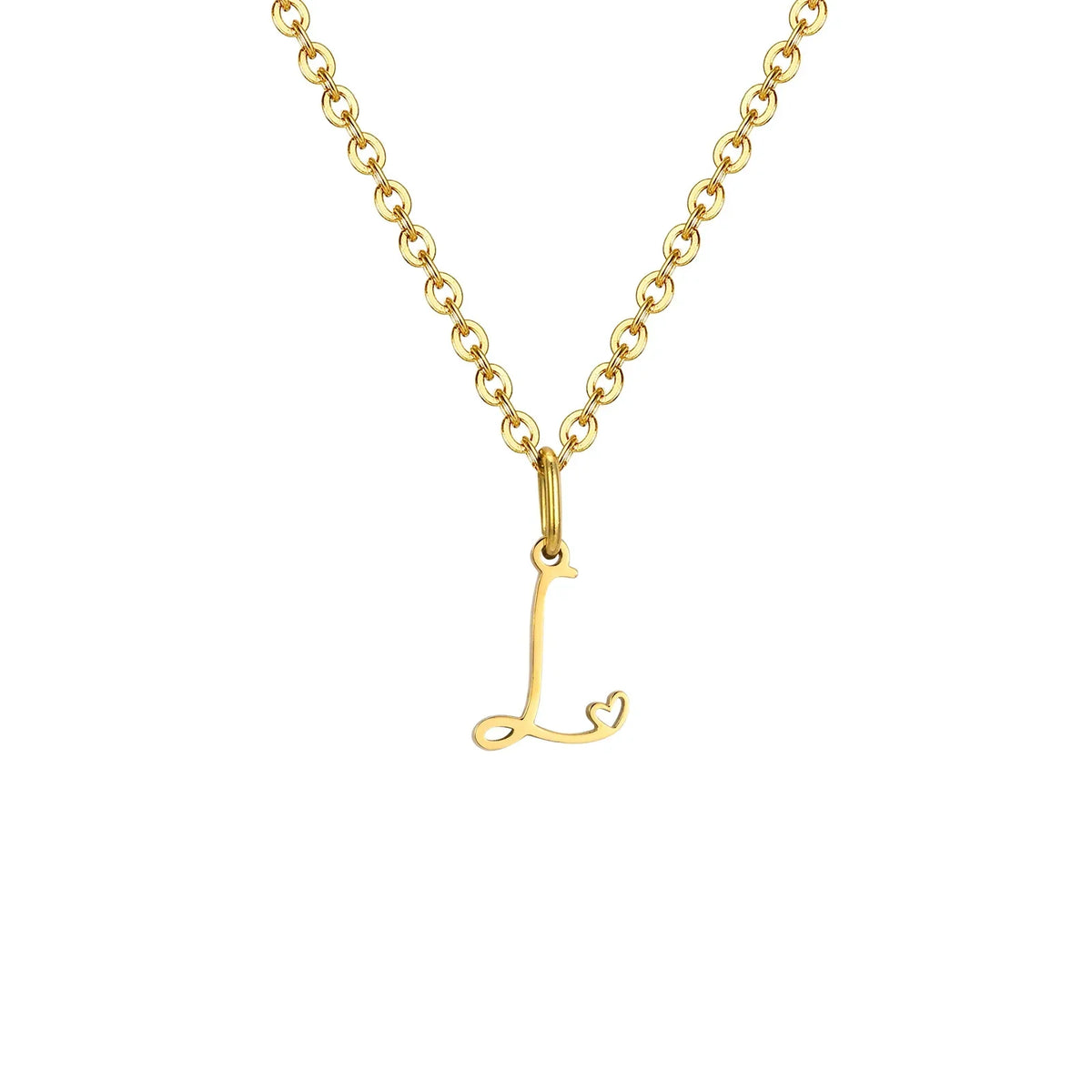 Women’s necklace with initial letter and heart pendant l