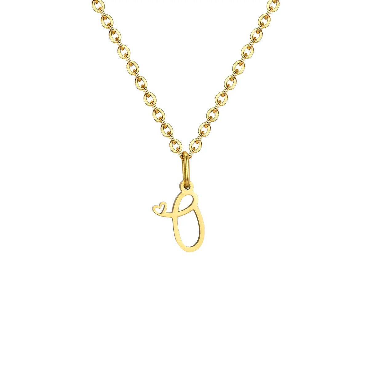 Women’s necklace with initial letter and heart pendant o