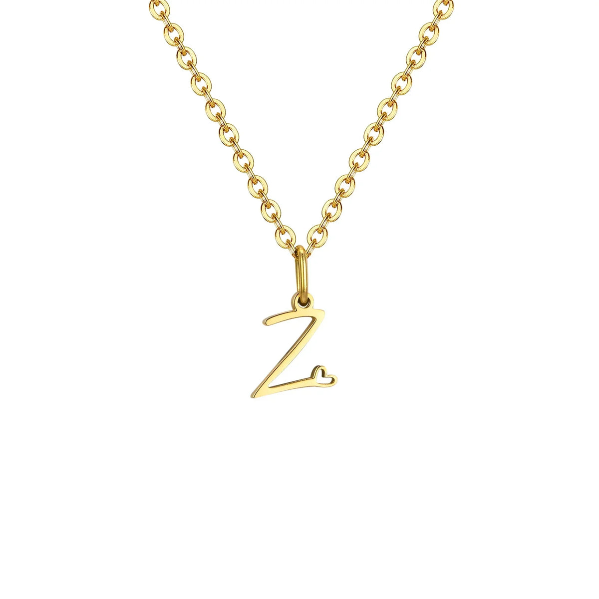 Women’s necklace with initial letter and heart pendant z