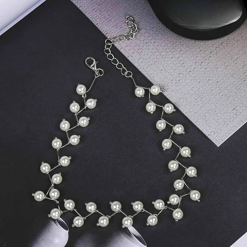 Original White Pearl Choker Necklace silver