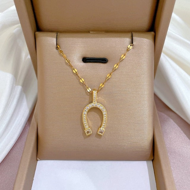 Horse-Shoe Necklace Lucky Horseshoe Pendant