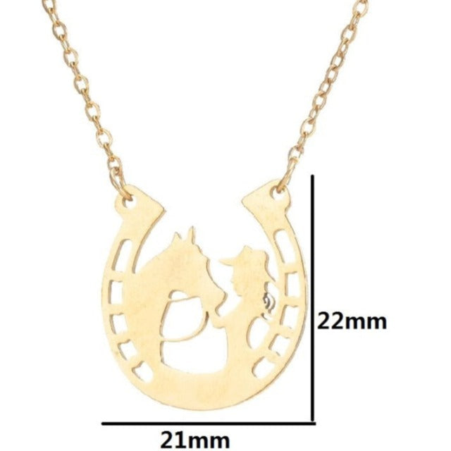 Lucky Horseshoe Pendant Necklace Silver